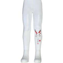 Dore Kız Çocuk Bunny Desenli Külotlu Çorap - Ekru