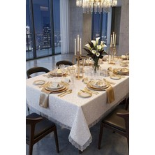 Çt Çeyizci Tekstil Fransız Güpürlü Masa Örtüsü Krem 120X160CM Tablecloth