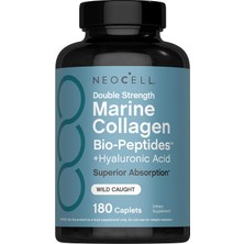 Neocell Marine Collagen Peptides Supplement | 180 Caplets With Hyaluronic Acid | Double Strength Formula | Nails, Skin, & Hair