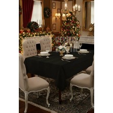 Çt Çeyizci Tekstil Çizgili Tek Masa Örtüsü Colber 160X220CM - Siyah