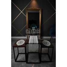 Çt Çeyizci Tekstil Krem Sehpa Seti 3lu Takım