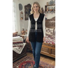 Çt Çeyizci Tekstil Özel Tasarım Istiridye Yelek, Çeyizlik Yelek, Siyah