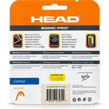 Hardwalk Head Sonic Pro 1.25 mm / 17G 12 M Tenis Kordajı – Siyah, Monofilament Co-Polyester, Kontrol ve His