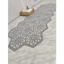 Çt Çeyizci Tekstil Fransız Dantel Detaylı Tek Runner, Masa Üzerine Runner, Masa Örtüsü Runneri
