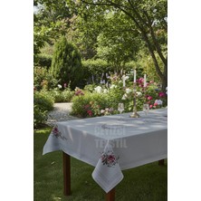 Çt Çeyizci Tekstil Masa Örtüsü, Dijital Baskılı Kanaviçe Tek Masa Örtüsü, Desenli Leke Tutmaz 160X220CM Masa Örtüsü