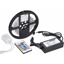 Skygo 5 mt 3 Cipli Rgb Şerit LED Silikonlu Adaptör Uzaktan Kumanda Tak Çalıştır