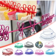 Munico 3 Adet 12 Clothespins ile Taşınabilir Çamaşır Ipi, Rüzgar Geçirmez Seyahat Çamaşır Ipi Esnek