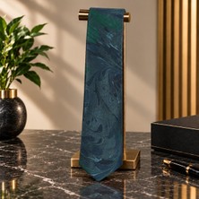 E38 El Işçiliği Erkek Renkli Ebru Kravat 150*5 cm - 6703