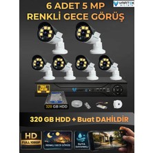Vartek Bilişim 6 Kameralı Set 320 GB HDD Full Hd Gece Görüşlü Güvenlik Kamerası Sistemi-Sabit Ip Gerektirmez-
