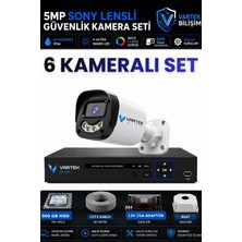 Vartek Bilişim 6 Kameralı Full Hd Güvenlik Kamera Seti 500GB HDD 5mp Gece (Renkli) Görüşlü - Sabit Ip Gerektirmez