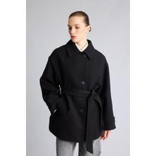 DeFacto Kuşaklı Düğmeli Regular Fit Kaşe Kaban H3959AX26WN