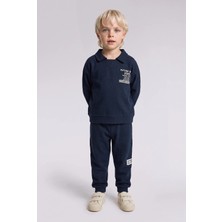 DeFacto Erkek Bebek 2'li Takım Baskılı Selanik Kumaş Sweatshirt Eşofman Altı F9437A525WN