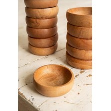 Devigo 12 Parça Doğal Ahşap Çerezlik Kaseler - 9cm Kahvaltılık ve Meze Sosluk Seti