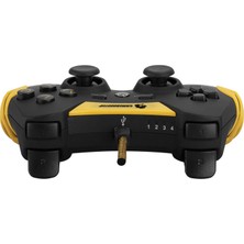 Gamebooster GB-J54Y USB Kablolu Oyun Kolu, Çift Titreşim Motorlu, Ergonomik Sarı Tasarım, Pc ve Ps3 Uyumlu Gamepad