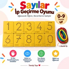 Trendy Toys Eğitici Ahşap Sayılar Ip Geçirme Oyunu