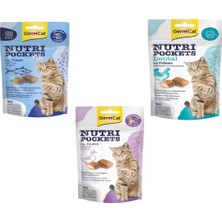 Gimcat Nutripockets Kedi Ödülü Dental , Tuna, Ördekli 60GRX3 Adet