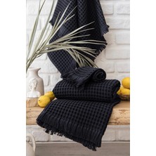 Brano Lacivert %100 Pamuk 3’lü Waffle Havlu Seti