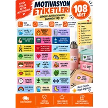 Tanex 108 Adet Motivasyon Etiketi | 36 Farklı Slogan | 4,5x2,5 cm Sağlıklı Yaşam ve Pozitif Enerji Sticker Seti