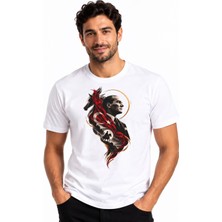 Etifa Tekstil Etifa Atatürk Portre Türk Bayrağı Temalı Premium Unisex %100 Pamuk Beyaz Tişört