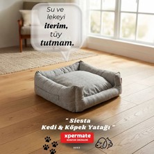Xpermate Kedi Yatağı ve Köpek Yatağı Fermuarlı Evcil Hayvan Yatağı 60x55x23 cm Gri Yuvi Siesta