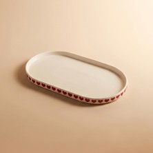 Karaca Sweetheart Kalp Detaylı Kayık Tabak 18 cm Beyaz