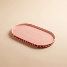 Karaca Sweetheart  Kalp Detaylı Kayık Tabak 18 cm Pembe