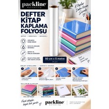 Packline Marketing Şeffaf Kendinden Yapışkanlı Defter Kitap Kaplama Folyosu 50CM x 5metre