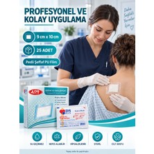 Ds Sağlık Su Geçirmez Şeffaf Pu Film Pedli Örtü- Deniz,havuz,banyo Örtüleri 9cm * 10 cm (25 Adet)