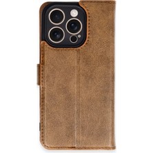 Bezos Apple iPhone 16 Pro Kılıf Trend S Plus Kapaklı Kılıf - Taba