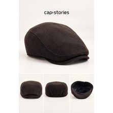 Capstories Kahverengi Heritage Kasket Yün Kumaş Klasik Şapka – Standart Beden