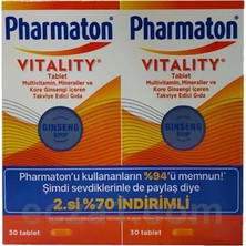 SANOFİ Pharmaton Vitality 30 Tablet Avantajlı 2'li Paket - 2.si %70 Indirimli