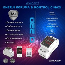 Galaxy Energy D220 Monofaze Voltaj ve Akım Koruyucu Sigorta 2 Yıl Garantili