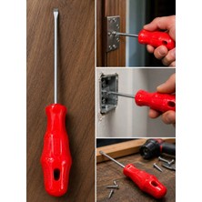 Büyük Shopping Elektronikçi Tip Düz Klemens Tornavida 3X80MM Tekli