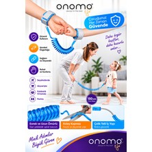 Onomo Life Mavi Cırtlı Çocuk Bebek Kaybolma Önleyici Yürüyüş Emniyet Kemeri Anne Bileklik Kelepçes Güvenlik Bilekliği