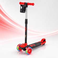 Belirtilmemiş Işıklı 3 Tekerlekli Çocuk Scooter Kız Pembe