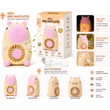 Belirtilmemiş Masa Üzeri Şarjlı Özel Figürlü Mini Taşınabilir El Fanı Vantilatör LED Işıklı