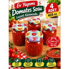 Evim 365 425CC Desen Kapaklı 4'lü Konserve Kavanoz