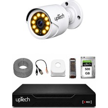 Uptech Full Hd 1 Kameralı Gece Renkli Görüş Su Geçirmez Güvenlik Kamera Seti 500GB HDD 2239