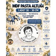 Kişiye Özel Fotoğraf ve Mesajlı Mdf Pasta Altlığı