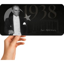 Çılgıntrend Atatürk Metal Tabela - 10 Kasım Saygı ve Özlemle Anıyoruz Dekoratif Levha 14.5X29.5 cm