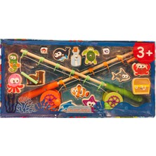 Calimera Toys Çift Oltalı Ahşap Mıknatıslı Balık Tutma Oyuncağı