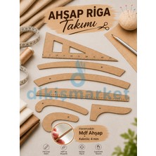 Dm Dikişmarket Ahşap Riga Cetvel Takım (7 Parça)