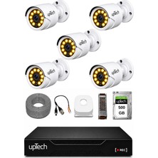 Uptech Full Hd 5 Kameralı Gece Renkli Görüş Su Geçirmez Güvenlik Kamera Seti 1 Tb HDD 2239