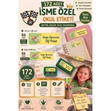 Genç Box Doğa Temalı Öğrenci Özel Isimli Etiket- Okul Kalem ve Defter Etiketi Sticker Seti