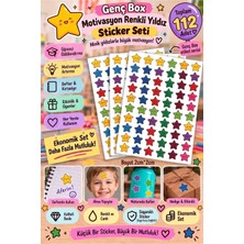 Genç Box Renkli Gülen Yıldız Sticker Seti – Öğrenci Ödül Stickerı – Motivasyon ve Başarı Stickerı- Okul Kalem ve Defter Etiketi Sticker Seti