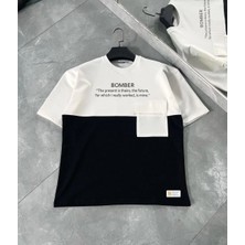 Erkek Tişört Torba Cepli Parçalı Kısa Kol T-Shirt - Iyah