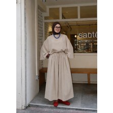 Moda Aksa Keten Premium Takım Naturel Bej