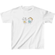 Unisex Çocuk Baskılı T-Shirt - Beyaz