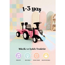 PRO Toys Ilk Maceram 3'ü 1 Arada Işıklı & Müzikli ve Römorklu Mini Traktör / Ittirmeli Araba / Bingit /