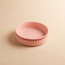 Karaca Sweetheart Kalp Detaylı Çukur Tabak 20 cm Pembe